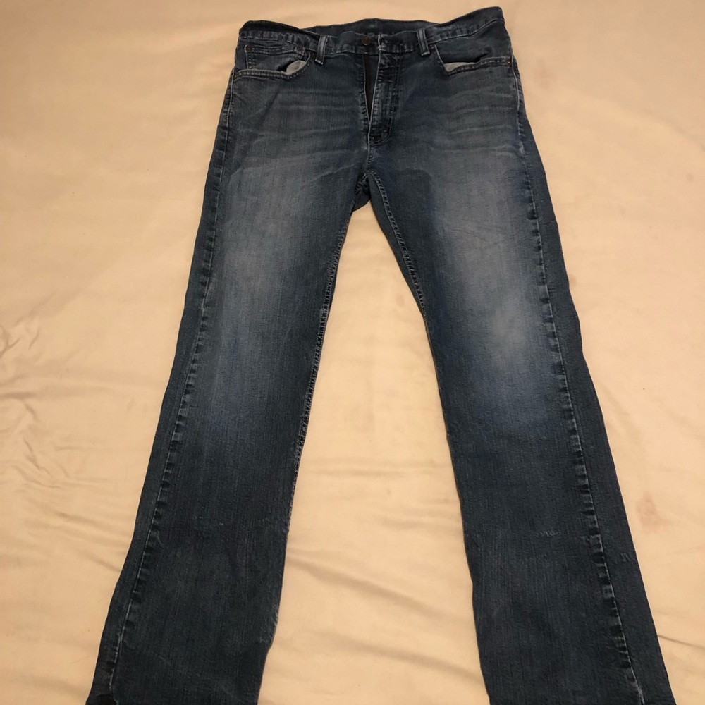 Levi's Blue Straight-Leg Jeans Medium-Dark Wash